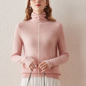 100% Cashmere Pearl Buttoned Sweater